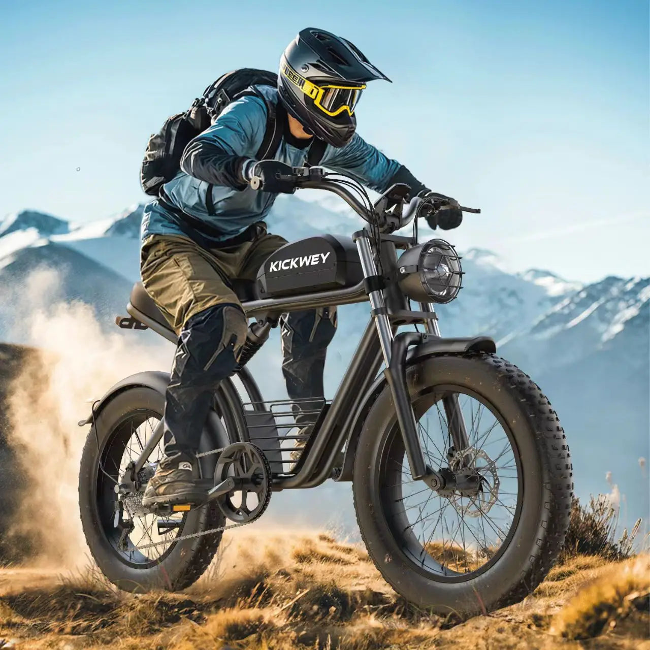 Kickwey K7 Electric Bike – 1500W Motor, 48V 23Ah Battery, 20” Fat Tire E-Bike, Up to 50km/h, Long Range Electric Mountain Bicycle