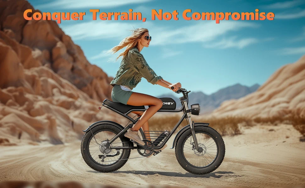Kickwey K7 Electric Bike – 1500W Motor, 48V 23Ah Battery, 20” Fat Tire E-Bike, Up to 50km/h, Long Range Electric Mountain Bicycle